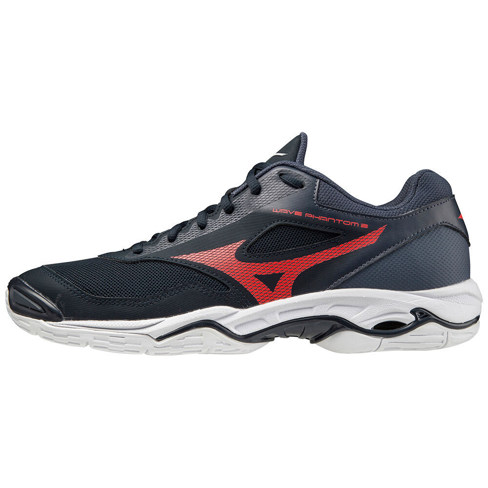 Panske Hadzanarske Tenisky Mizuno Wave Phantom 2 Námornícka Modrá/Červené/Čierne Vypredaj JLMP56192